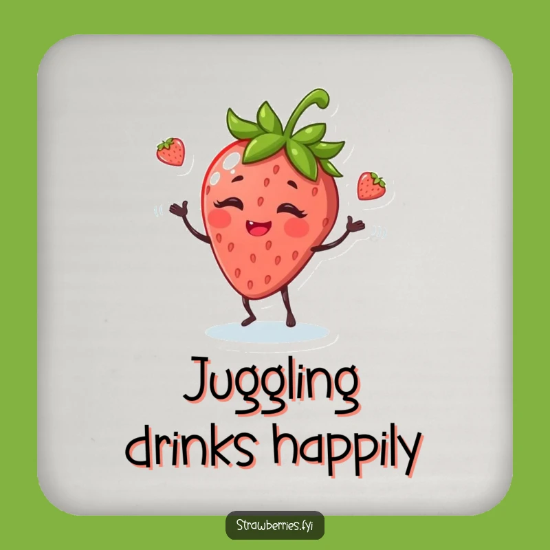 Funny Juggling Strawberry Coaster: Add a Playful Touch to Your Table