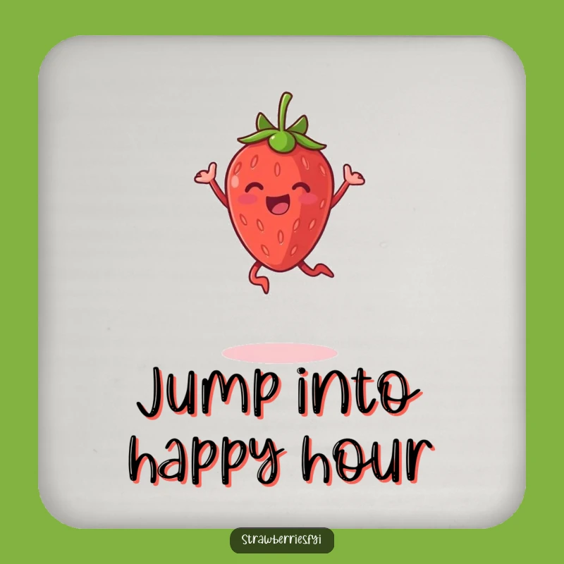 Funny Jumping Strawberry Coaster: Add a Leap of Fun to Your Table