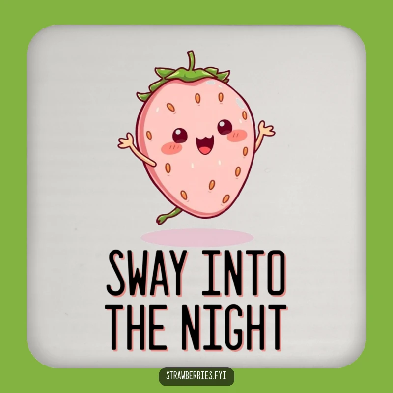 Funny Kawaii Strawberry Dance Coaster: Wobbly Style, Perfect Funny Gift!
