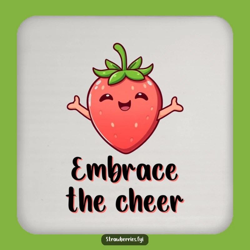 Funny Kawaii Strawberry Embrace Coasters: Protect Surfaces with Sweet Style
