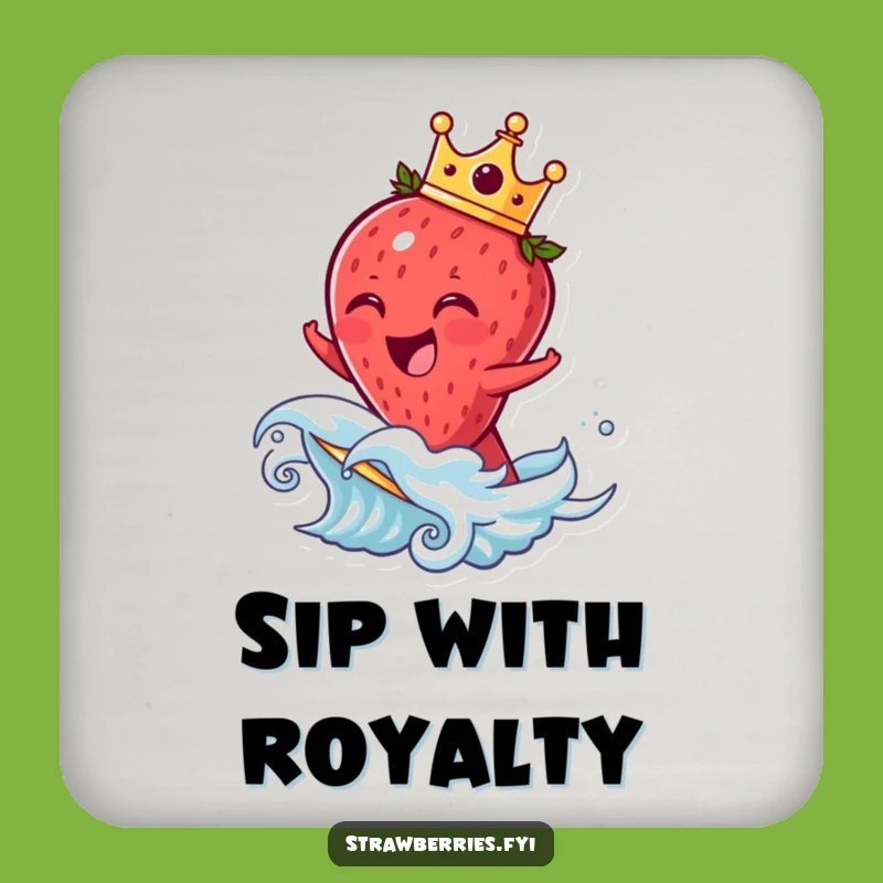 Funny Laughing Strawberry Coasters - Protect Surfaces with Royal Fruit Fun!