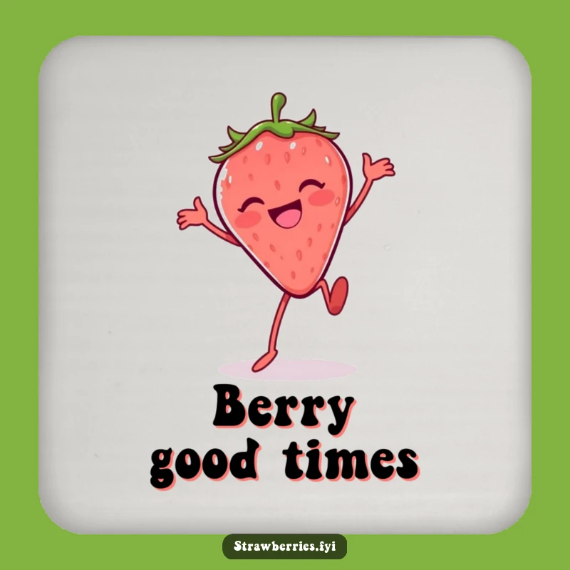 Funny Silly Dance Strawberry Coasters: Protect Surfaces with Dance Fun