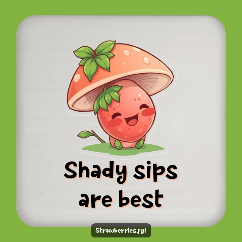 Funny Strawberry Mushroom Coaster: Protect Surfaces with Whimsical Humor