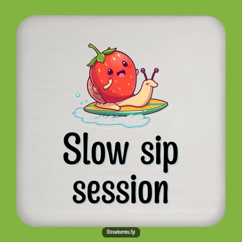 Funny Strawberry Snail Surf Coaster Set - Protect Surfaces with Whimsical Style