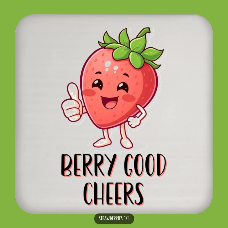Funny Thumbs Up Strawberry Coasters: Protect Surfaces with Positive Flair