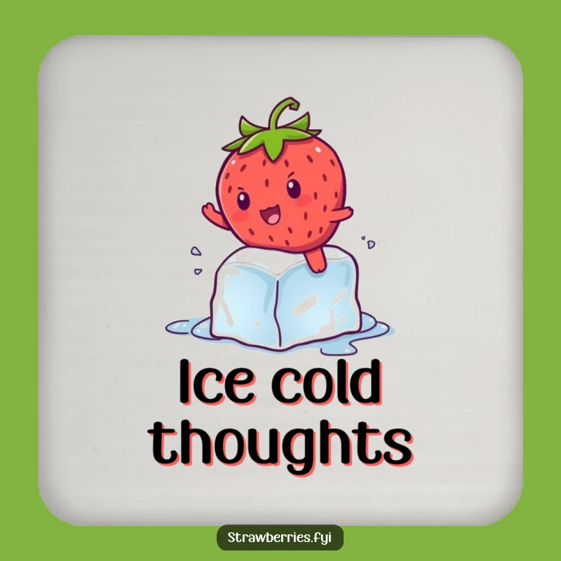 Funny Strawberry Ice Cube Coaster - Hilarious Protection for Your Table