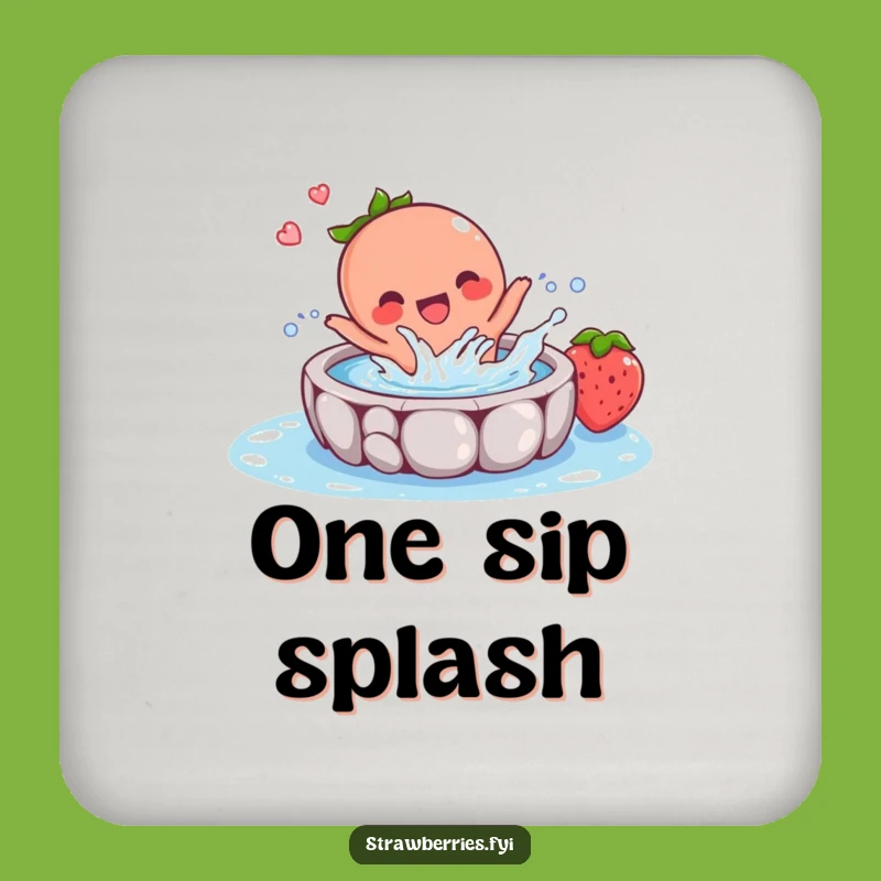 Funny Strawberry Splash Coaster: Protect Surfaces with Joy