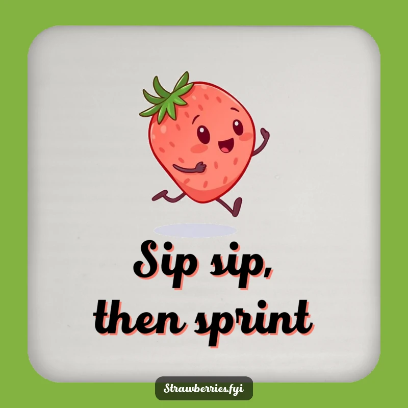 Funny Strawberry Coaster: Protect Surfaces with Hilarious Dessert Dash Art