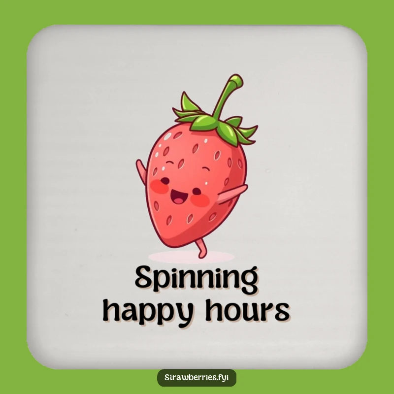 Funny Cartwheel Strawberry Coaster: Add a Spin to Your Tabletop