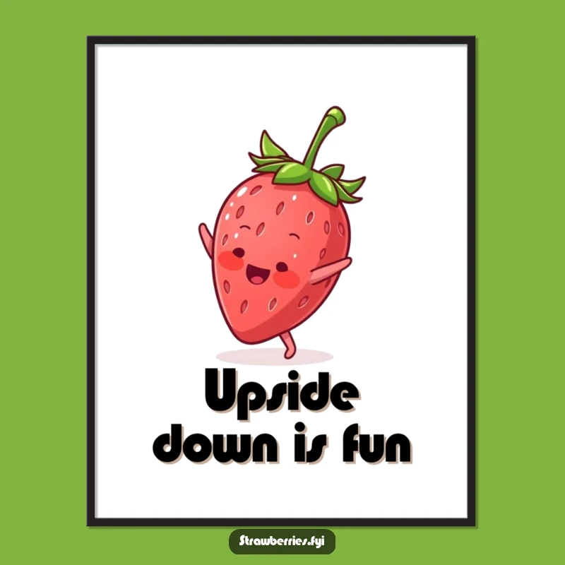 Funny Cartwheel Strawberry Poster: Add a Dynamic Touch to Your Walls