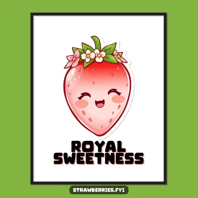 Funny Strawberry Crown Poster: Sweet Royal Art for Your Walls