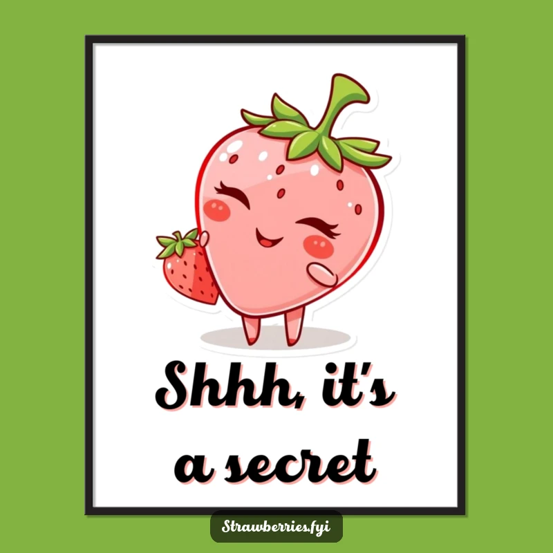 Funny Winking Strawberry Poster: Add a Playful Wink to Your Walls