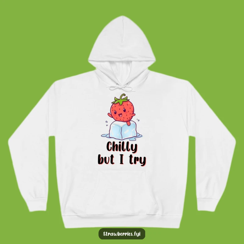 Funny Kawaii Strawberry Hoodie - Cozy & Hilarious Ice Cube Adventure Gift