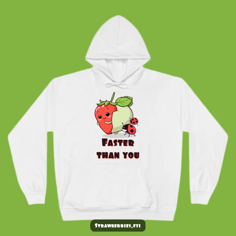 Cozy Funny Strawberry Race Hoodie: Stay Warm While You Cheer