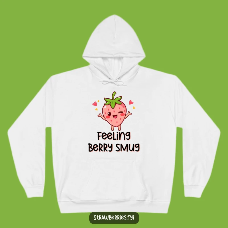 Funny Strawberry Hoodie: Cozy Victory Pose, Winking Comfort Gift