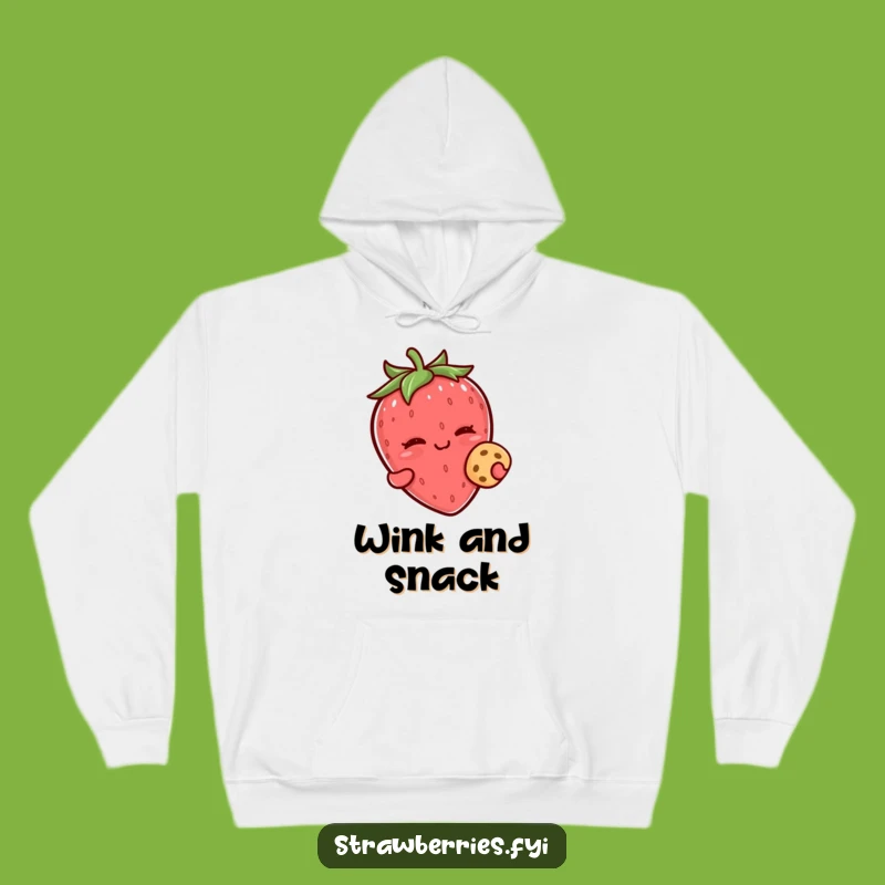 Funny Kawaii Strawberry Wink Cookie Hoodie - Cozy Charm & Hilarious Treat