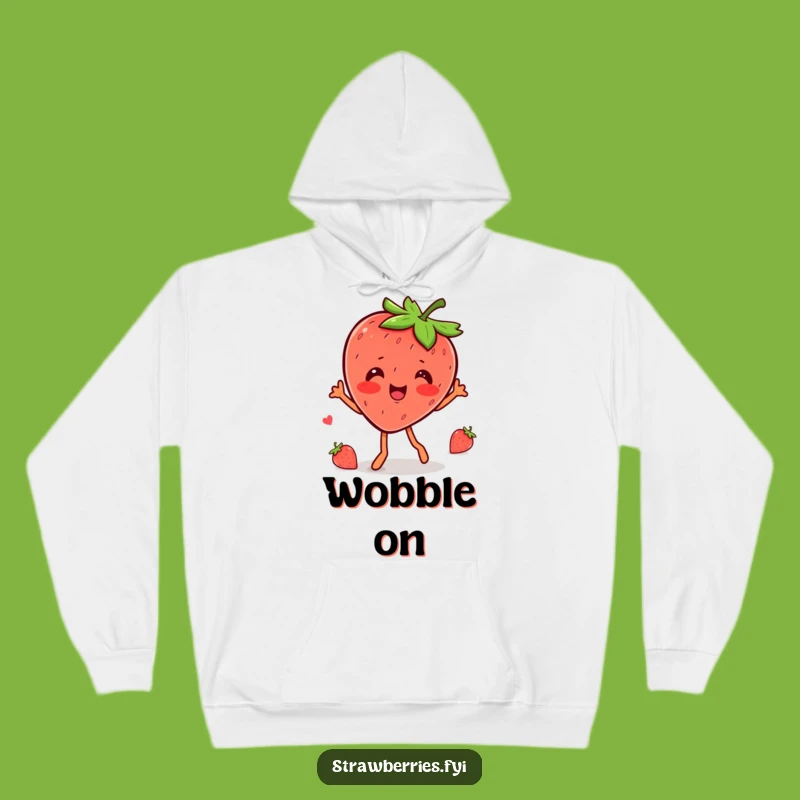 Funny Kawaii Strawberry Wobble Dance Hoodie - Cozy Comfort for Happy Movers