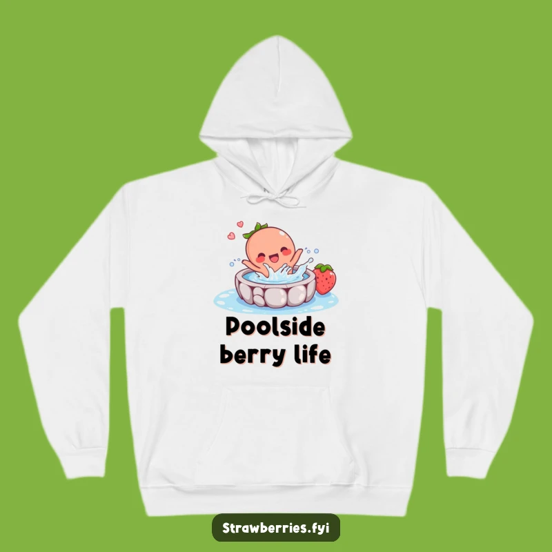 Funny Strawberry Splash Hoodie: Cozy Hilarious Fruit Character Wear