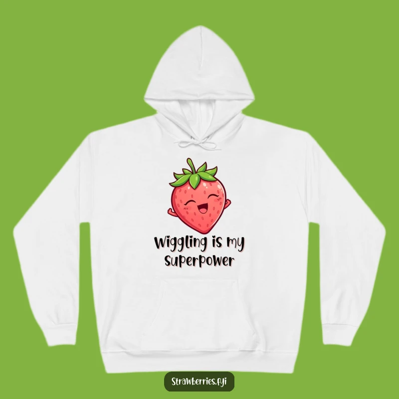 Funny Tickled Strawberry Hoodie: Wiggling with Delight, Cozy & Hilarious Gift