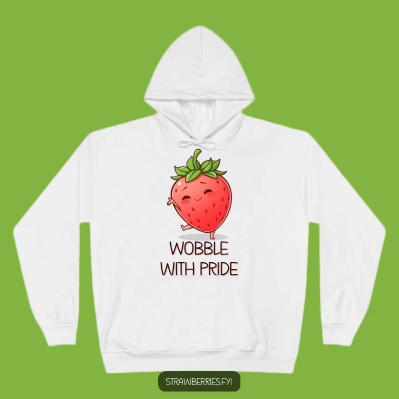 Funny Wobbly Strawberry Hoodie: Cozy Comfort with a Hilarious Yoga Fail Design