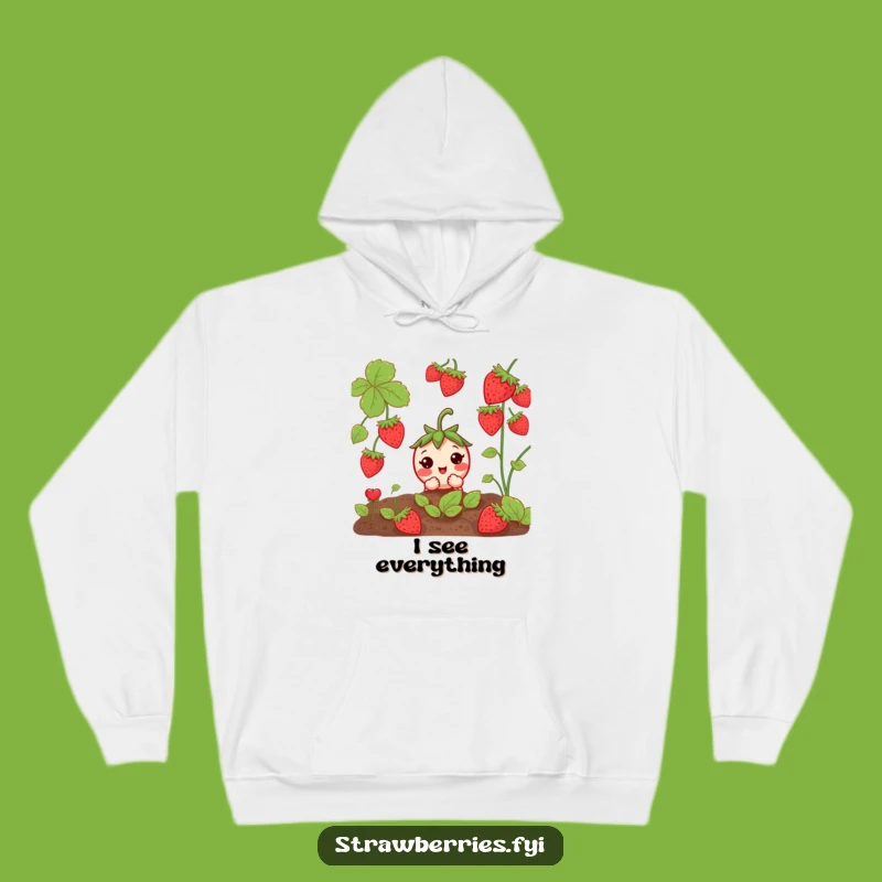 Funny Curious Strawberry Hoodie: Cozy Comfort with a Peek of Fun