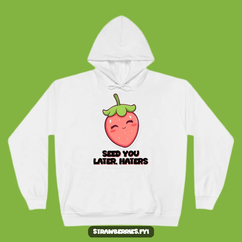 Cozy Funny Kawaii Strawberry Winking Cap Tip Hoodie - Warm & Hilarious Gift