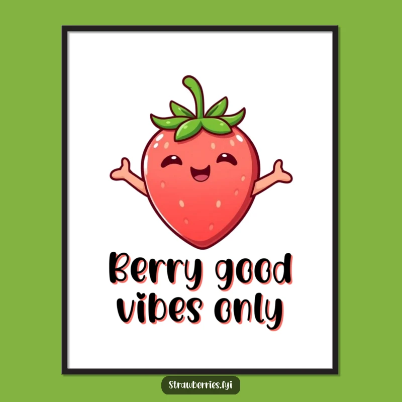 Funny Free Printable Kawaii Strawberry Art - Hugging Fruit Downloadable Decor!