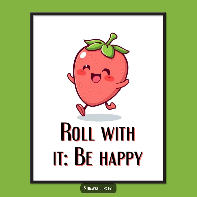 Funny Free Printable Kawaii Strawberry Art - Rolling Glee Downloadable Decor!