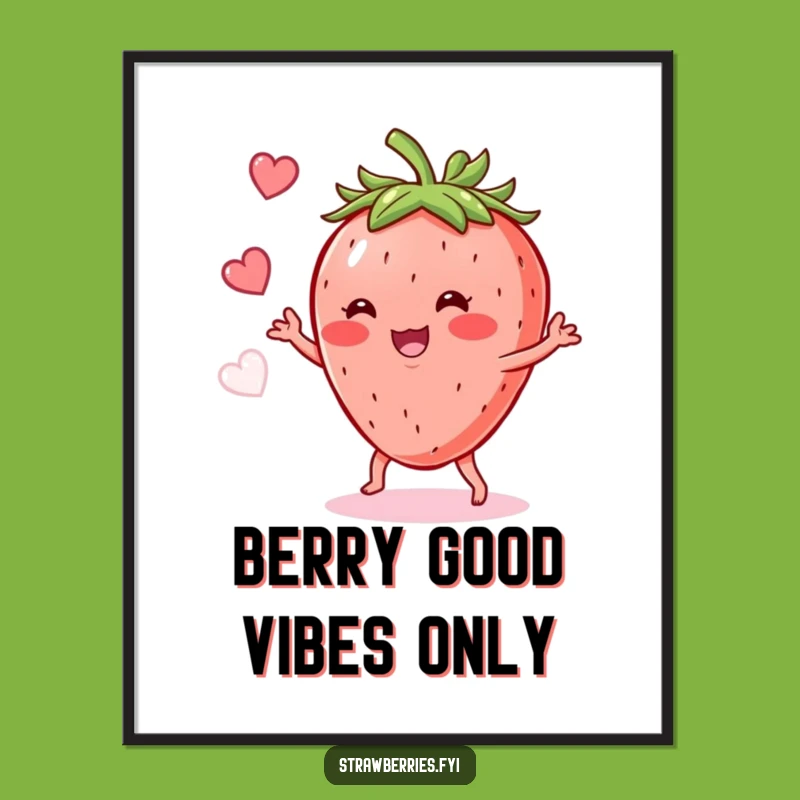 Funny Free Printable Wall Art: Dancing Strawberry Decor, Quirky Downloadable Art