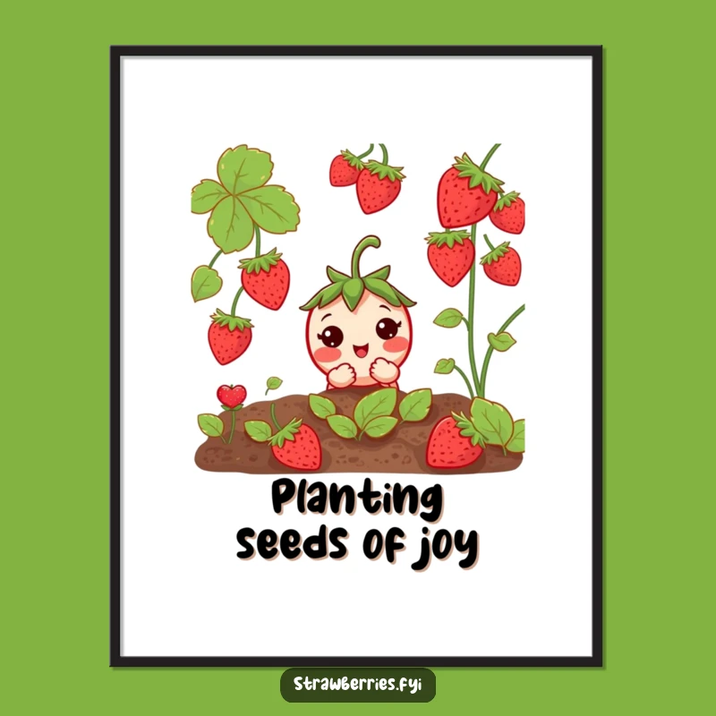 Funny Free Printable Wall Art: Curious Strawberry Decor, Whimsical Downloadable Art