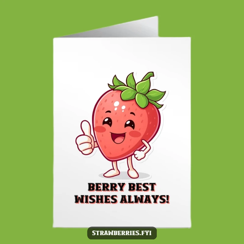 Free Printable Birthday Card: Happy Strawberry Thumbs Up, Awesome Downloadable Gift