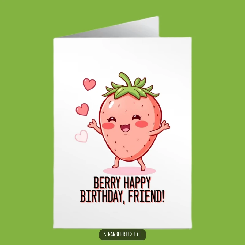 Free Printable Birthday Card: Funny Strawberry Shimmy Dance, Energetic Downloadable Gift