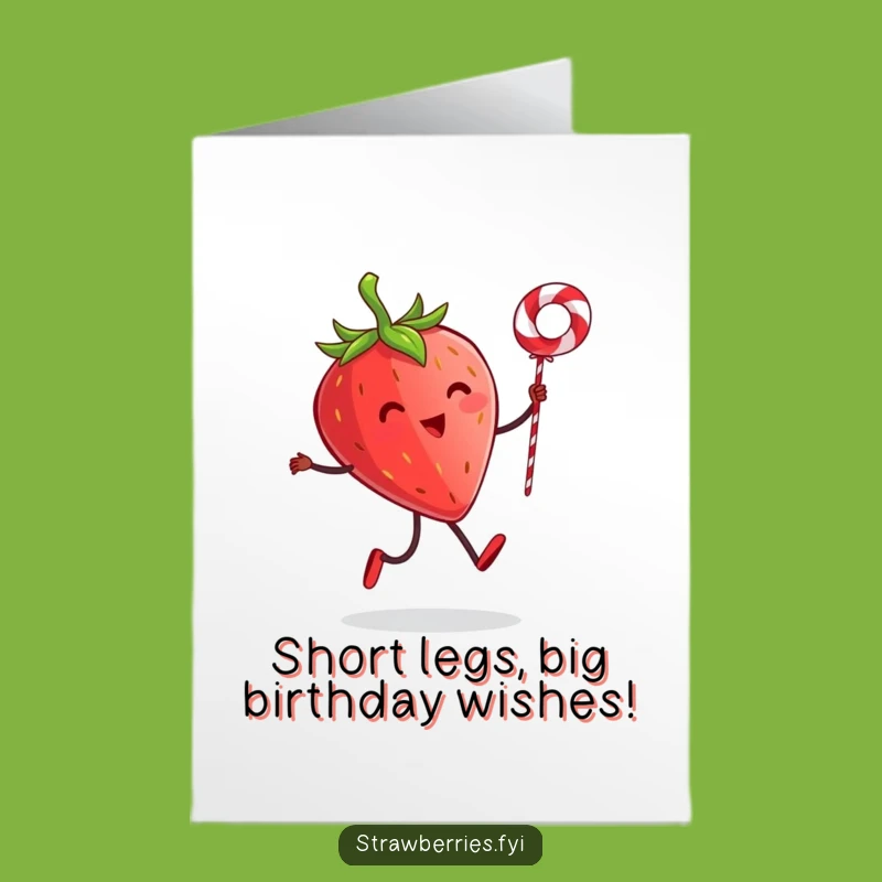 Free Printable Birthday Card: Funny Strawberry Skipping Rope Downloadable Gift