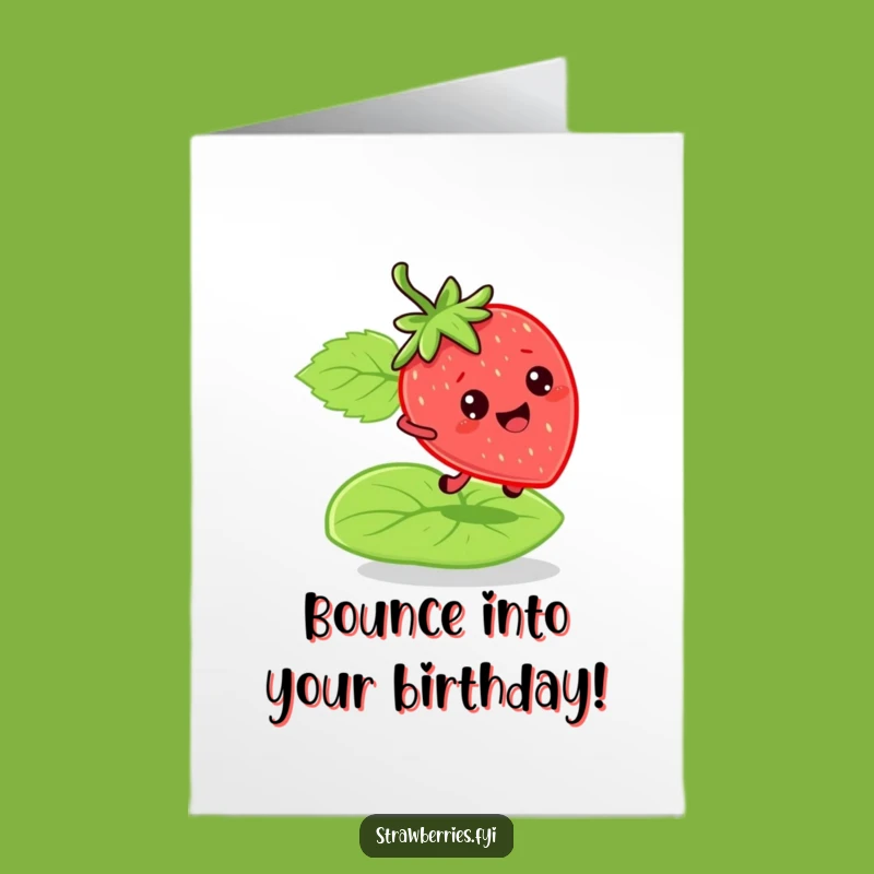 Free Printable Bouncy Strawberry Birthday Card: Fun Downloadable Gift for a Joyful Day