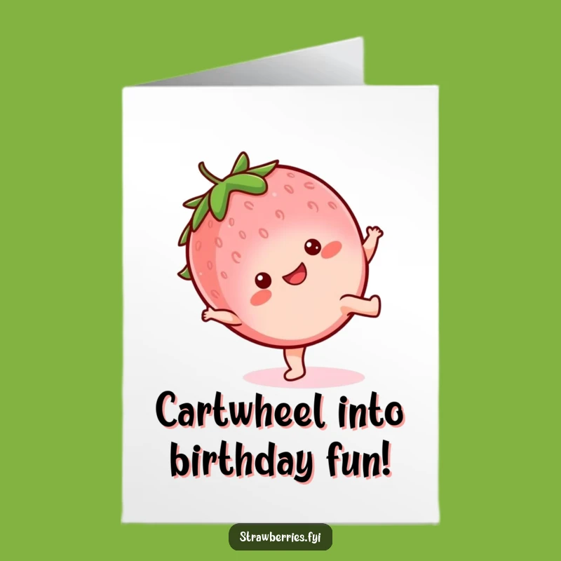 Free Printable Kawaii Strawberry Birthday Card - Cartwheel Fun Funny Downloadable Gift