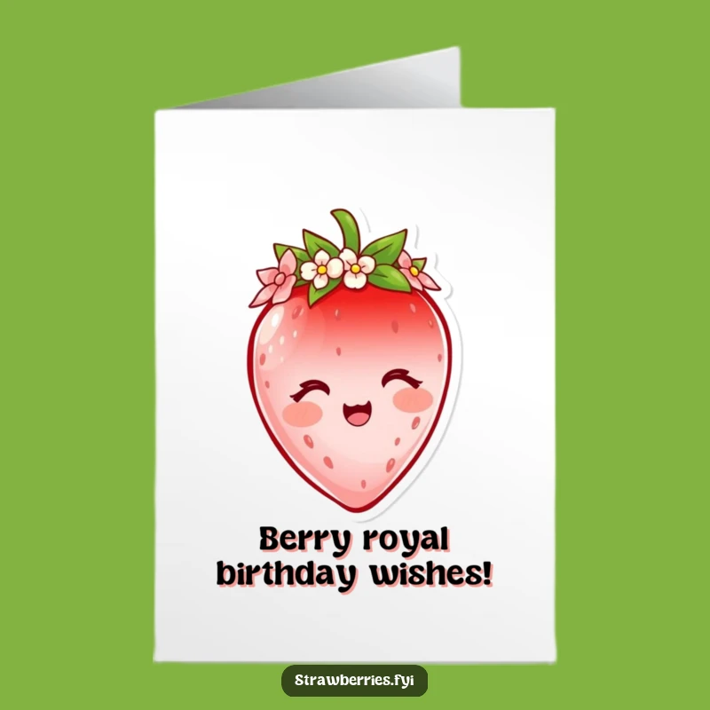Free Printable Strawberry Birthday Card: Royal Downloadable Gift for a Sweet Celebration