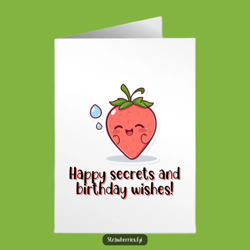 Free Printable Birthday Card: Funny Strawberry Sharing Secret Gift