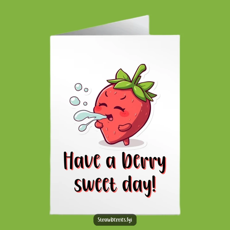 Strawberry Birthday Card: Free Printable Funny Juice Squirting Downloadable Gift