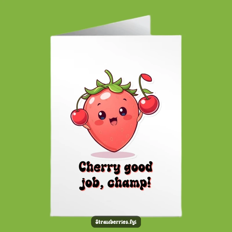 Printable Congrats Card: Strawberry's Winning Throw - Free Downloadable Humor