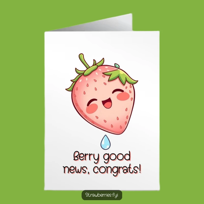 Free Printable Congrats Card: Joyful Strawberry Dew Drop Slide Celebration