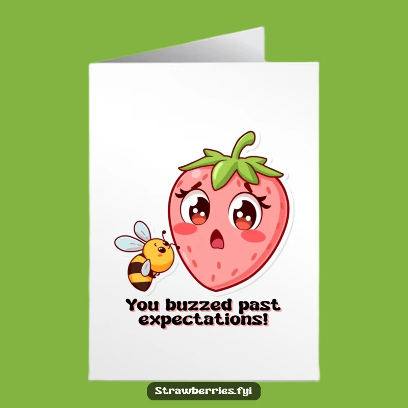 Free Printable Congrats Card: Strawberry Escapes Bee Hilarious Downloadable