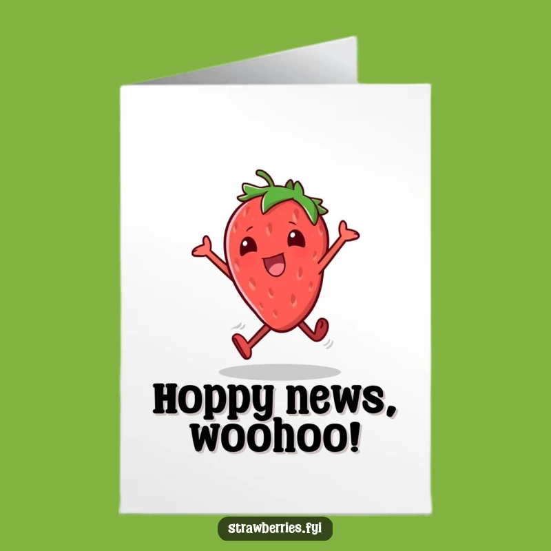 Free Printable Congrats Card: Hopping Strawberry Celebration