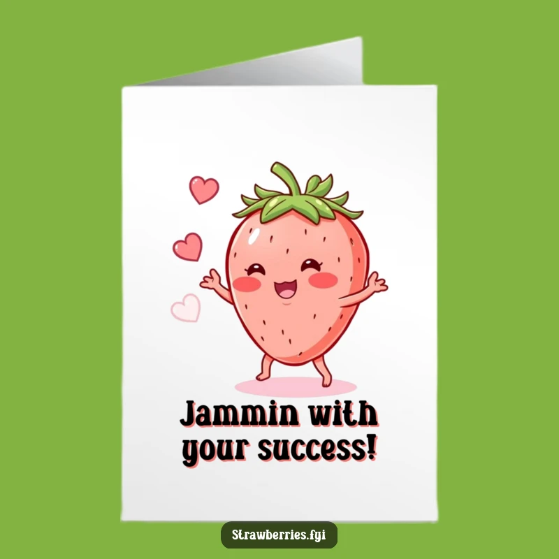 Free Printable Congrats Card: Joyful Strawberry Shimmy, Fun Downloadable Gift