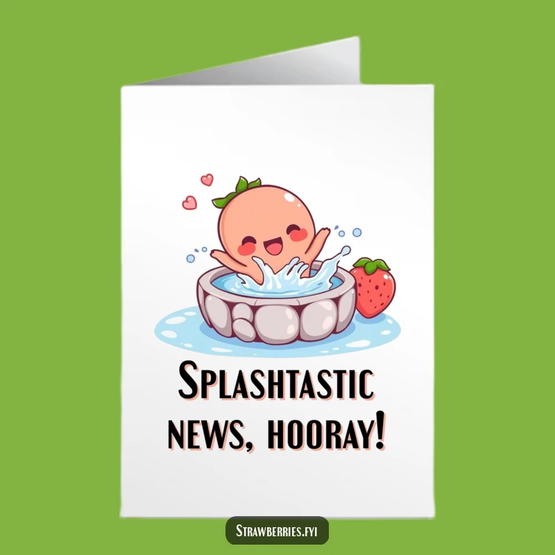 Free Printable Congrats Card: Strawberry Pool Splash Celebration
