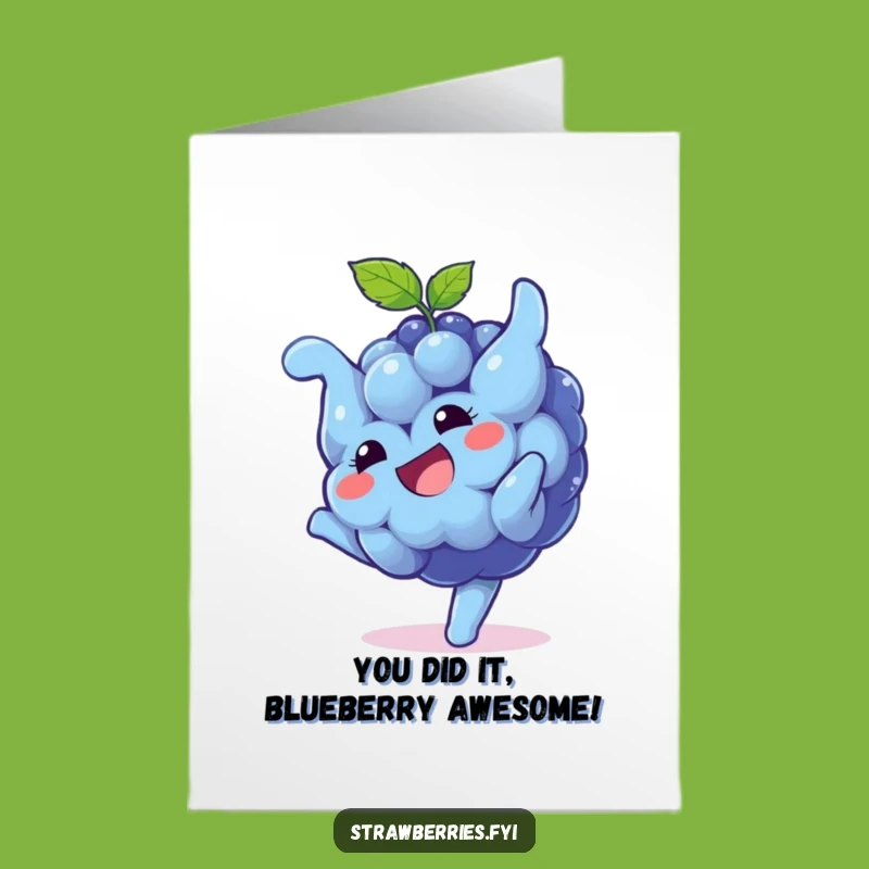 Free Printable Congrats Card: Blueberry Somersault Funny Achievement Downloadable