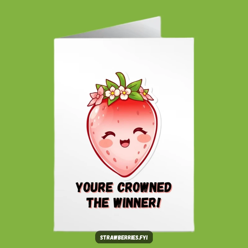 Free Printable Strawberry Congrats Card: Royal Downloadable Gift for Sweet Victories