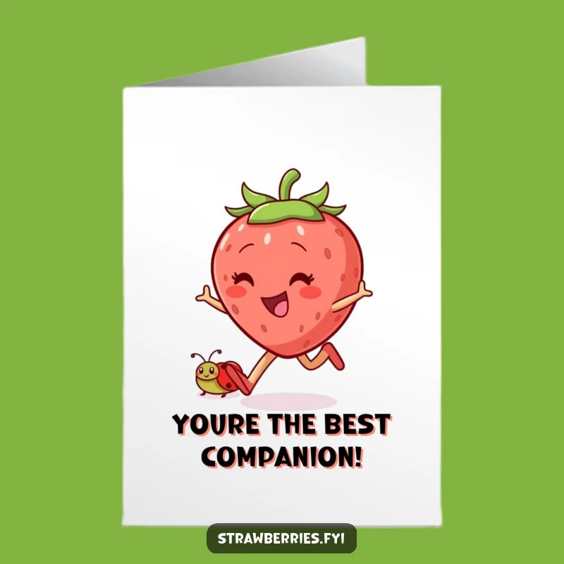Free Printable Jovial Strawberry Congrats Card: Cheerful Downloadable Gift for Success