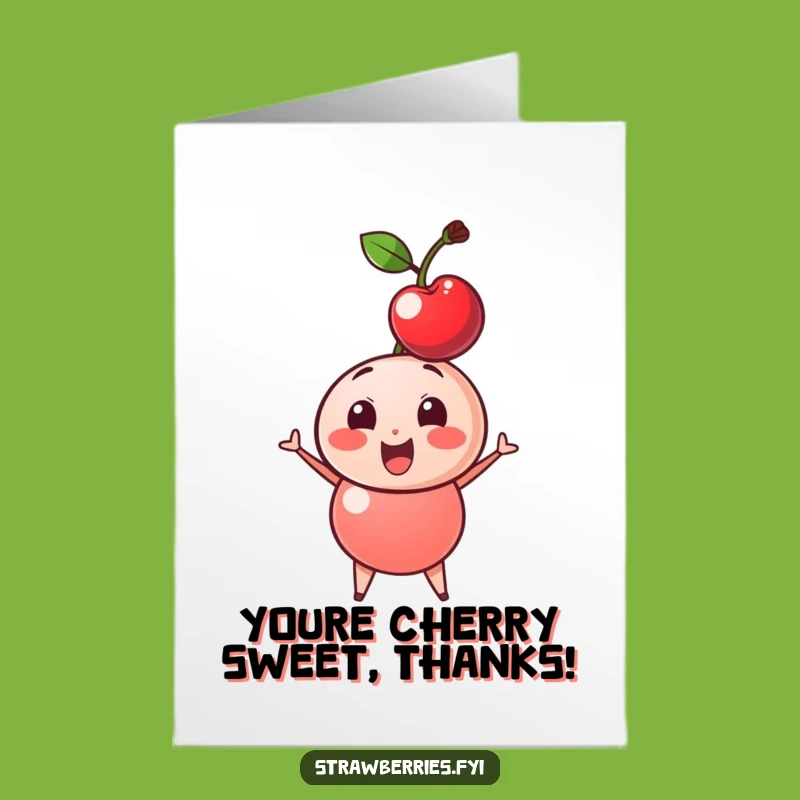 Free Printable Bobble Cherry Thank You Card - Cute Downloadable Expressing Sweet Thanks