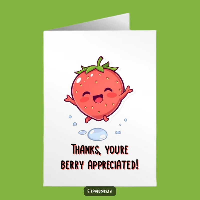 Free Printable Strawberry Thank You Card - Humorous DIY Downloadable for Sweet Gratitude