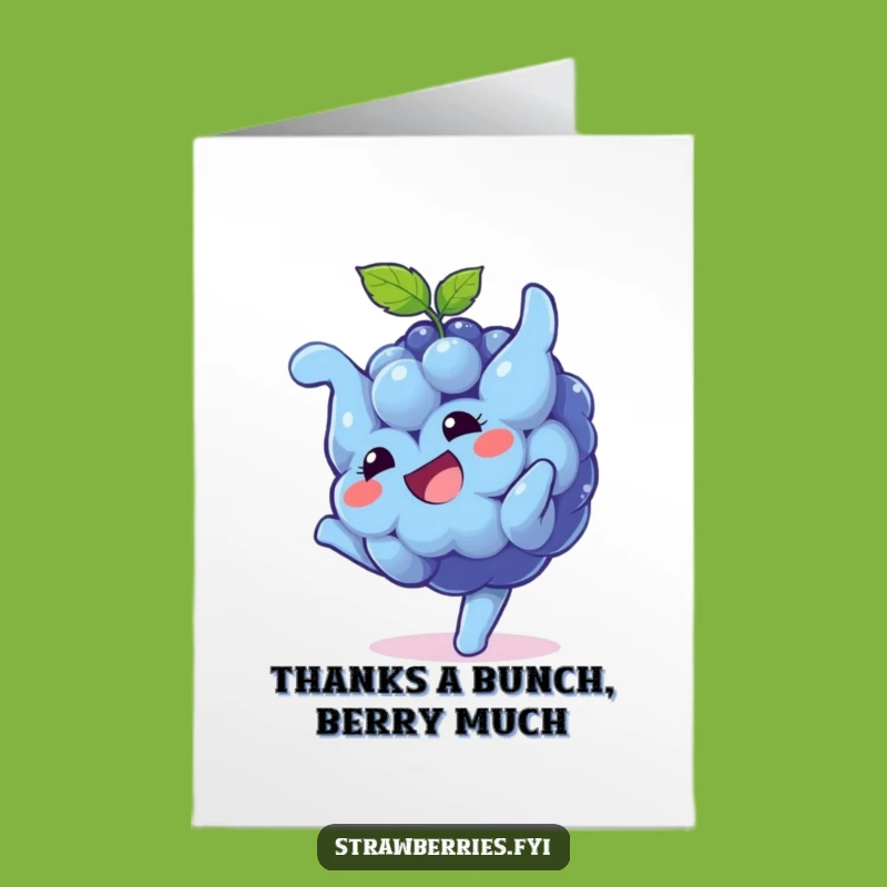 Free Printable Thank You Card: Blueberry Somersault Expressing Gratitude